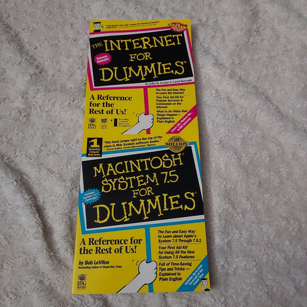 Vintage 1990's Internet & Macintosh For Dummies Software Books DIY